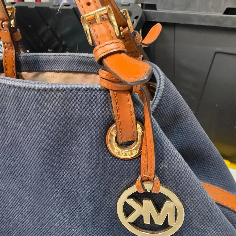 Michael kors navy blue canvas